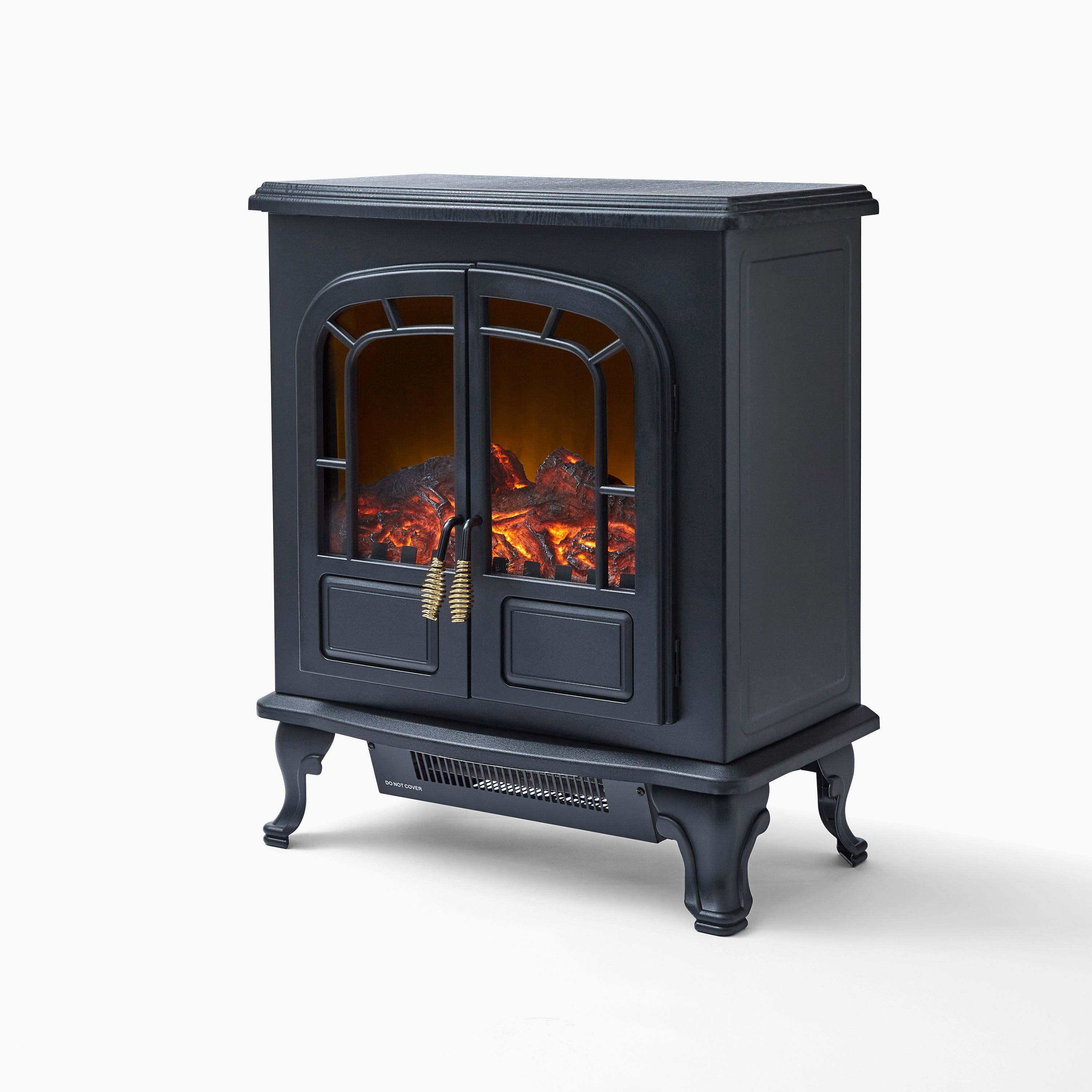 Warmlite Traditional 2kW Matt Black Cast iron effect Electric Stove | DIY  at Bu0026Q