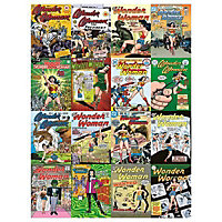 Warner Brothers Wonder Woman comic book covers Multicolour Canvas art (H)80cm x (W)60cm