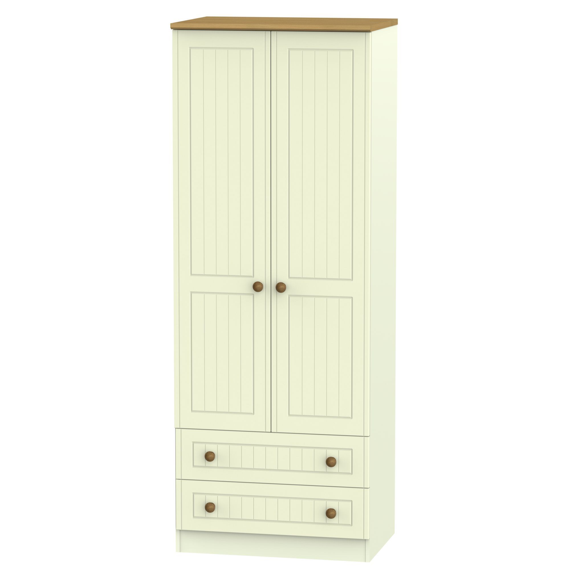 Warwick Contemporary Preassembled Matt cream oak effect 2 door 2