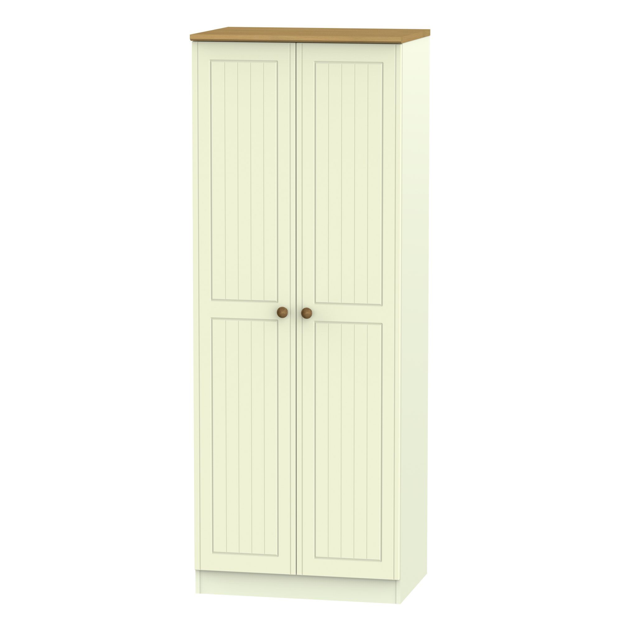 Warwick Contemporary Preassembled Matt cream oak effect 2 door Tall