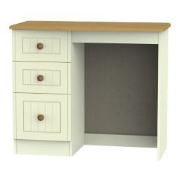 Warwick Matt cream oak effect 3 Drawer Desk (H)795mm (W)930mm (D)415mm