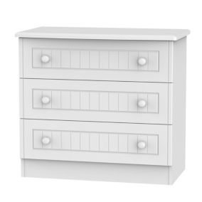 Warwick Matt white Chipboard & MDF 3 Drawer Chest of drawers (H)695mm (W)765mm (D)415mm