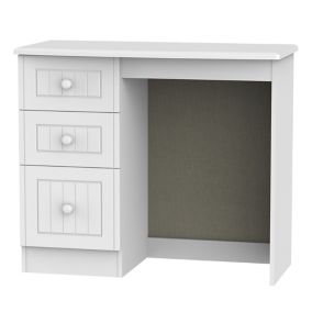 Warwick Matt white Vanity 3 drawer Desk (H)795mm (W)415mm (D)415mm