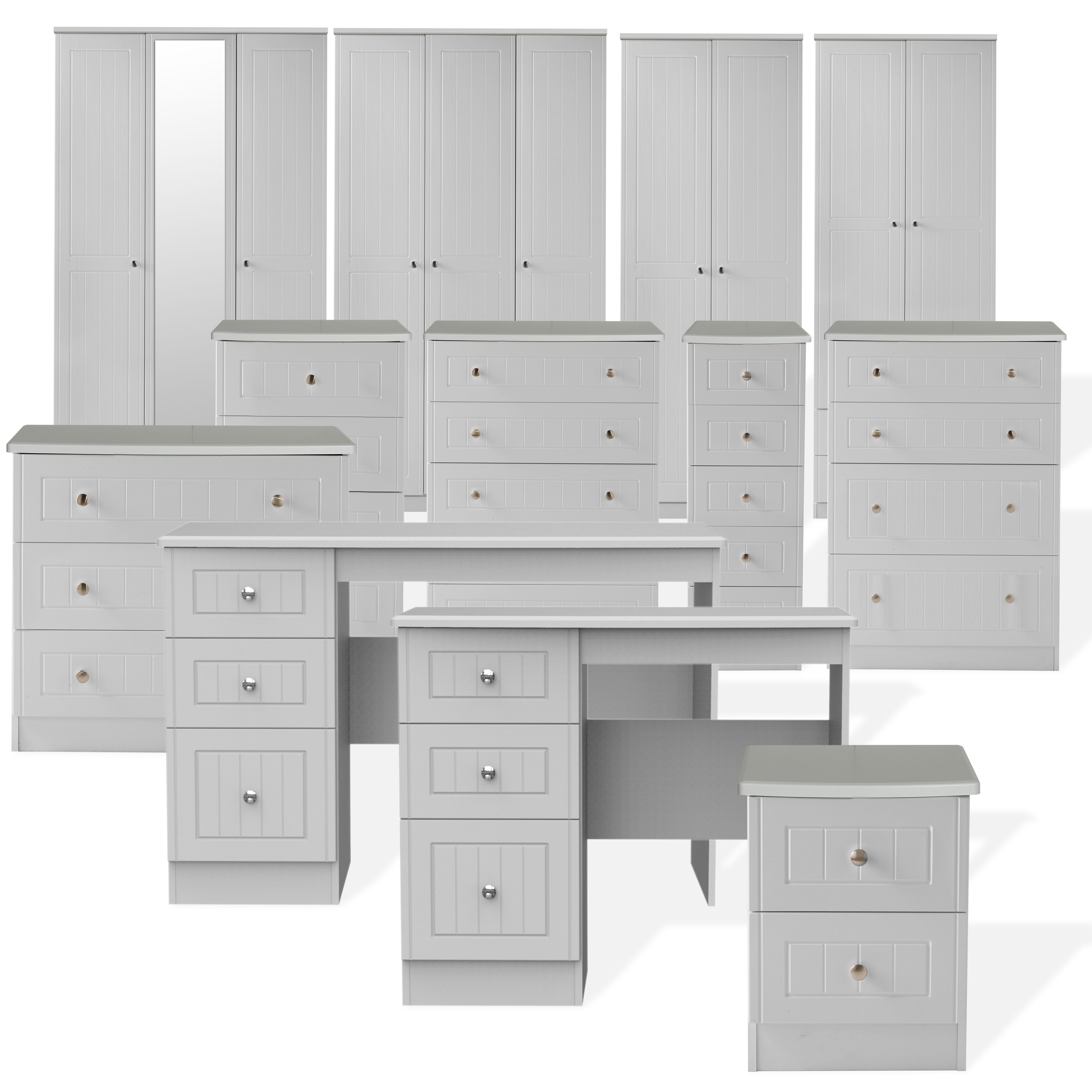 Warwick Ready assembled Matt grey 2 Drawer Compact Bedside table (H)505mm (W)395mm (D)415mm