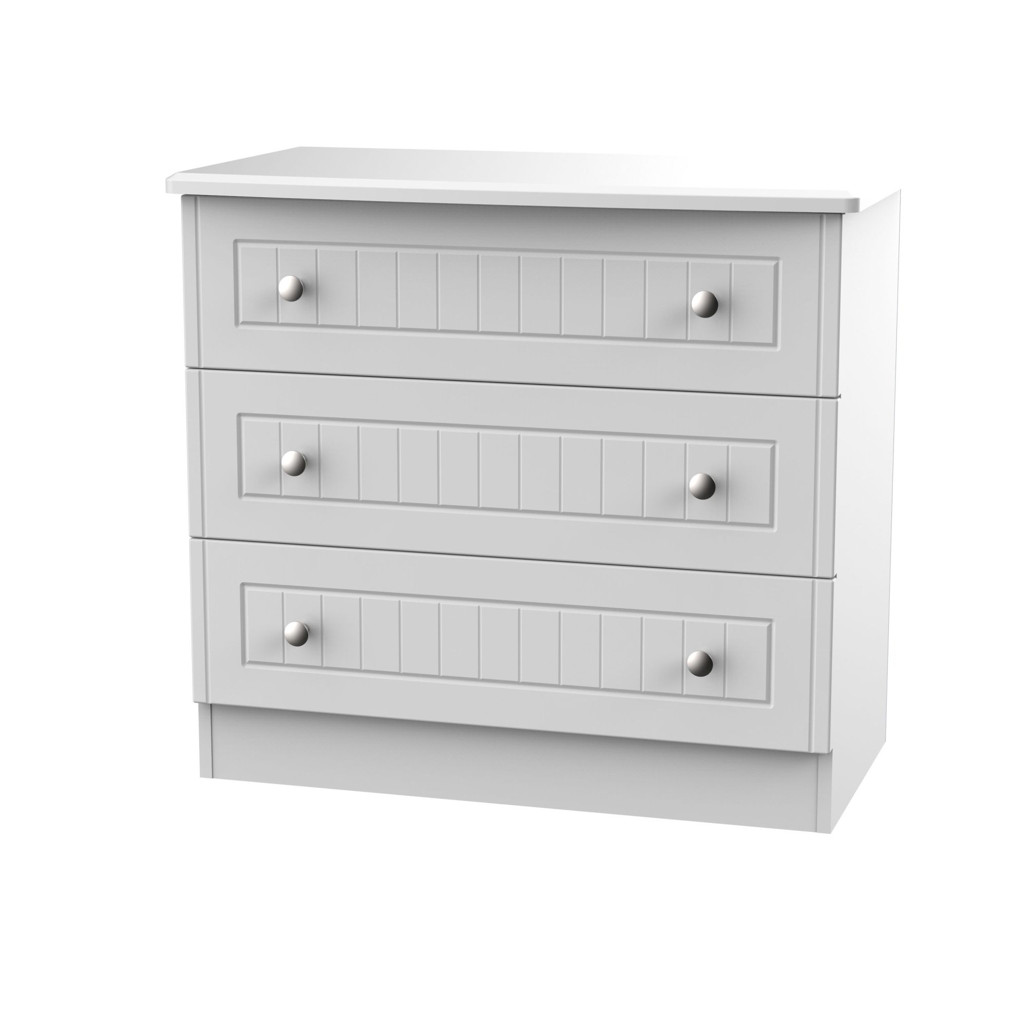 Warwick Ready assembled Matt grey 3 Drawer Chest of drawers (H)695mm (W)765mm (D)415mm