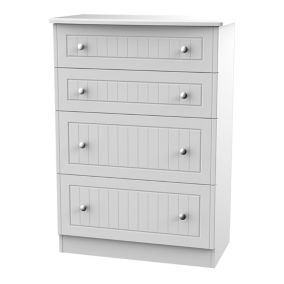 Warwick Ready assembled Matt grey 4 Drawer Deep Chest of drawers (H)1075mm (W)765mm (D)415mm