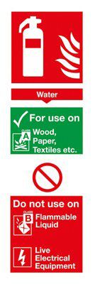 Water extinguisher Safety sign, (H)280mm (W)90mm | DIY at B&Q