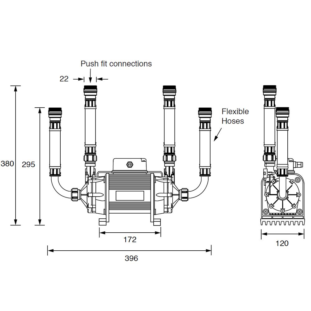 Watermill WASP50 1.5 bar Shower pump (H)190mm (W)220mm (L)340mm