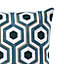 Waupun Graphic Embroidery Teal Cushion (L)45cm x (W)45cm
