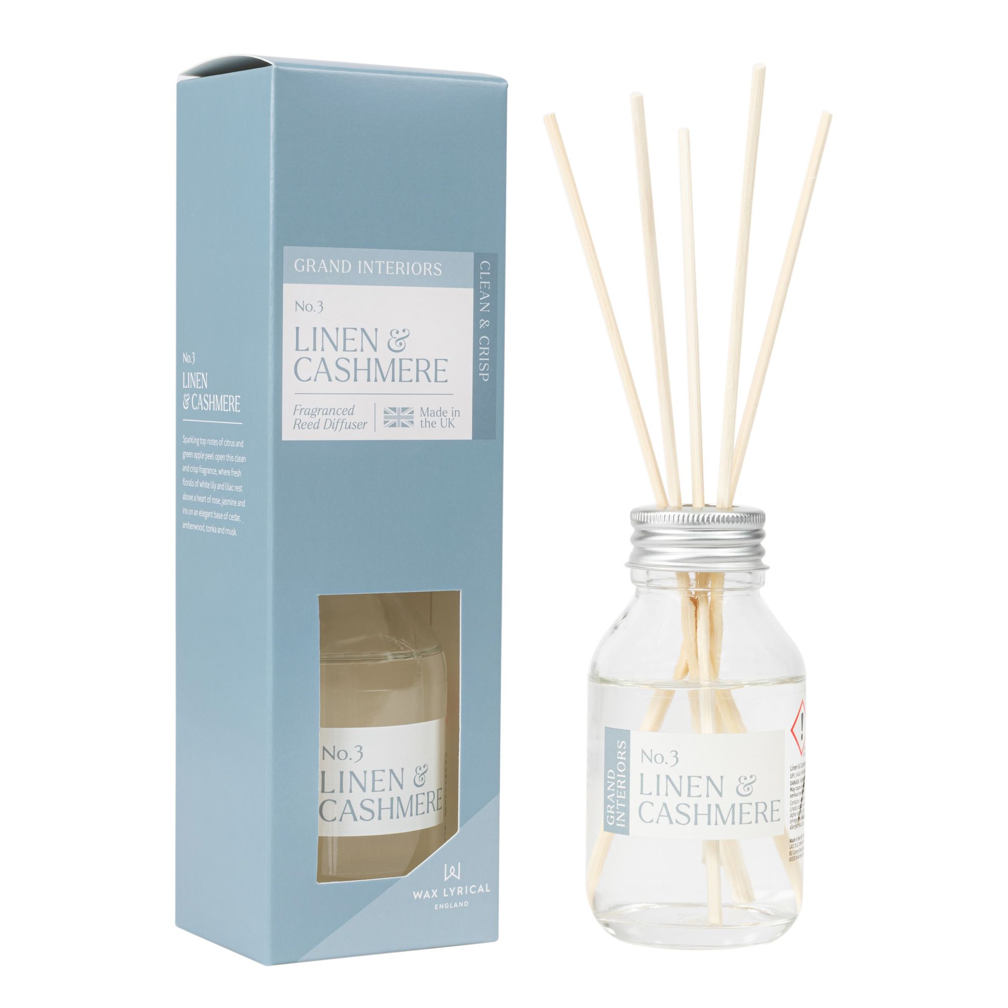 Wax lyrical 100ml Linen & cashmere Reed diffuser