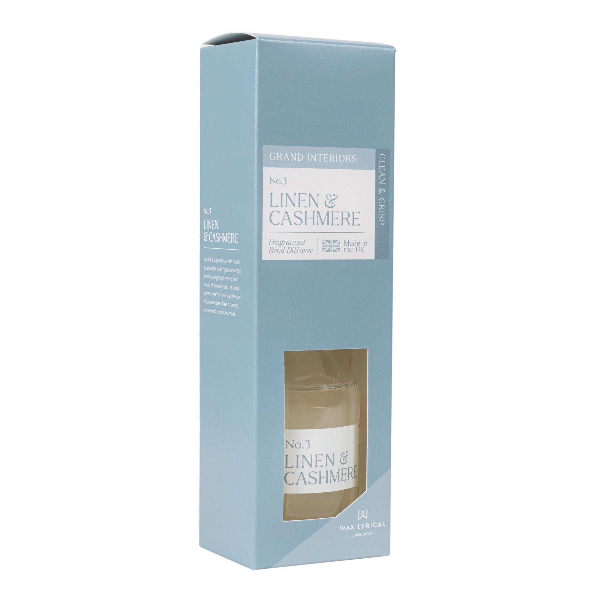 Wax lyrical 100ml Linen & cashmere Reed diffuser