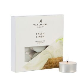 Wax lyrical Fresh Linen Tea lights Small, Pack of 9
