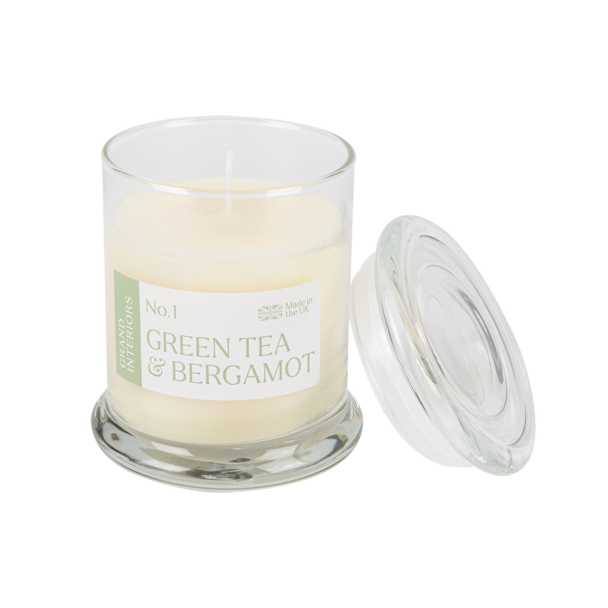 Wax lyrical Green tea & bergamot Medium Jar candle, 772g DIY at B&Q