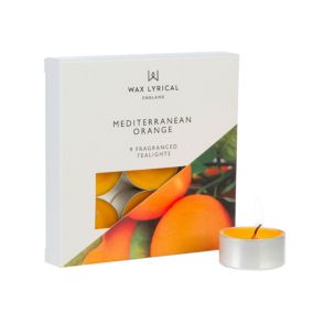 Wax lyrical Mediterranean Orange Small Tea lights, Pack of 9