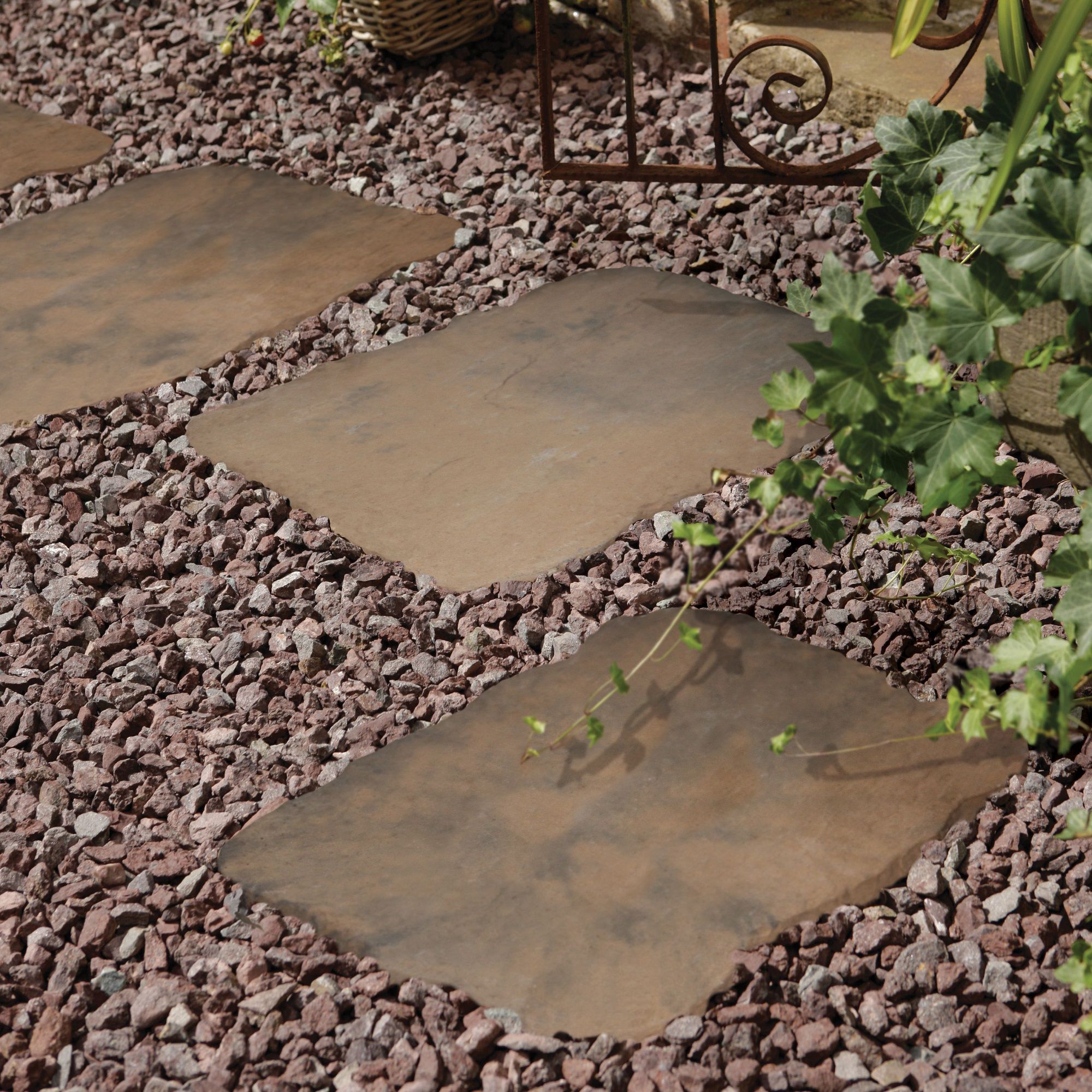 Weathered brown Square Stepping stone