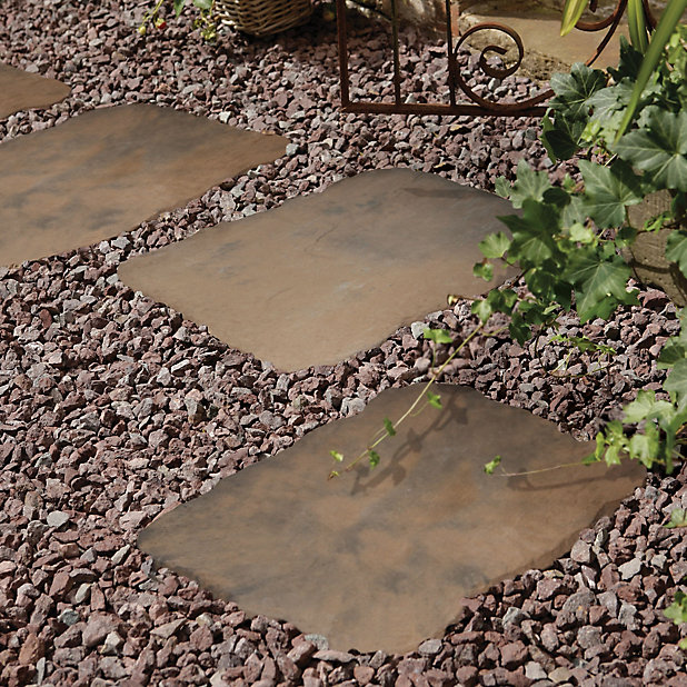 Weathered Brown Stepping Stone Diy At B Q - Stepping Stones For Garden