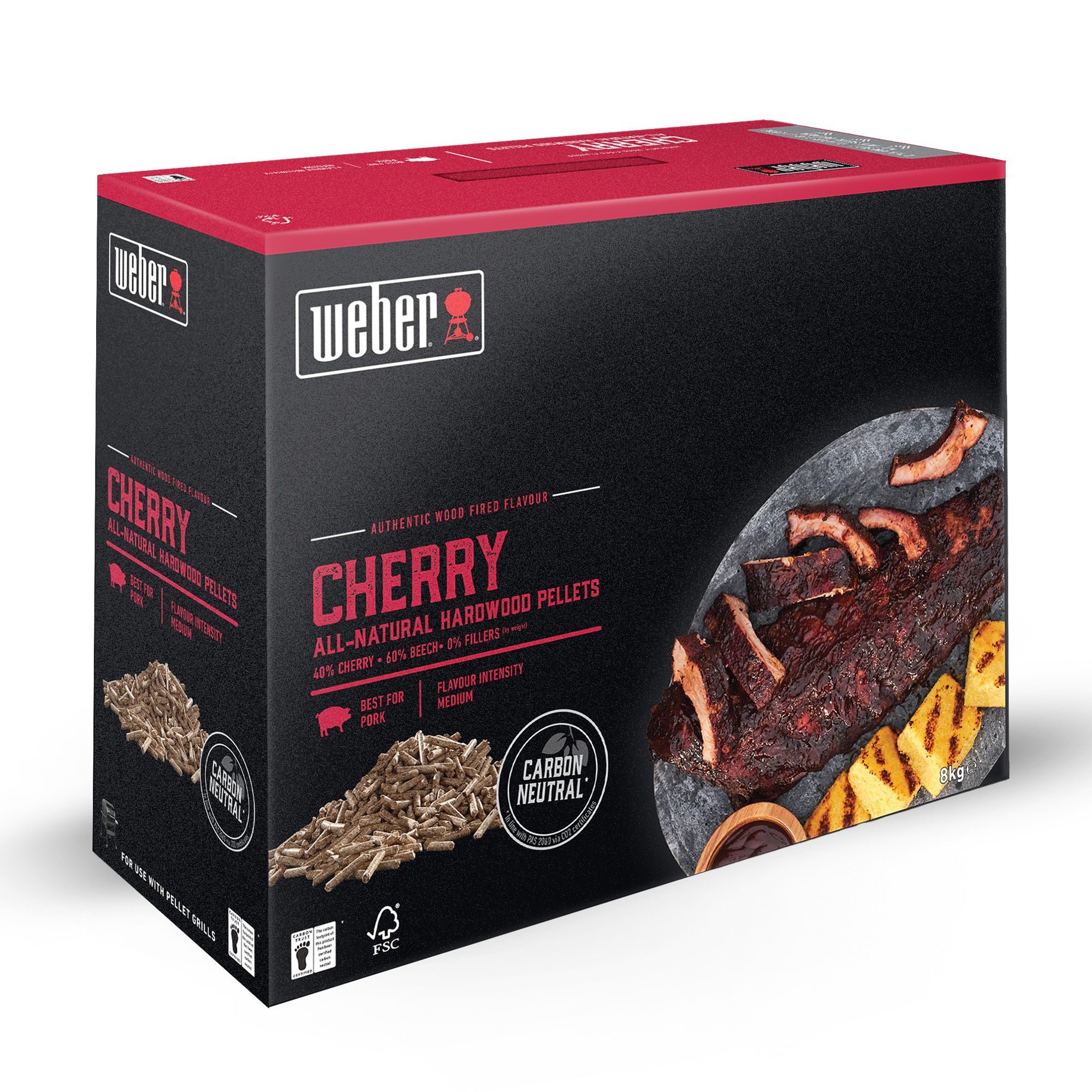 Weber All-natural Hardwood Cherry Wood pellets 8000g