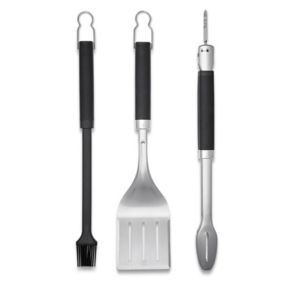 Weber Precision Black Rubber & stainless steel 3 piece Barbecue tool set