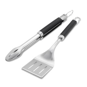 Weber Precision Black Stainless steel 2 piece Barbecue tool set