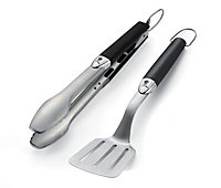 Weber Premium Rubber & stainless steel 2 piece Barbecue tool set