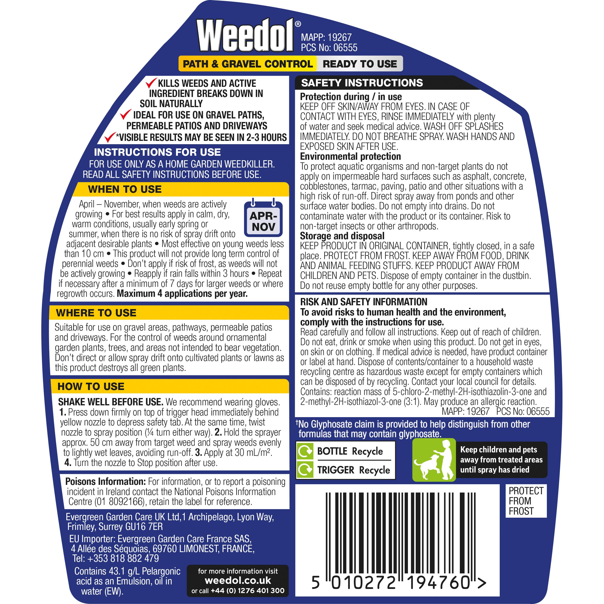 Weedol Path & gravel Weed killer 1L