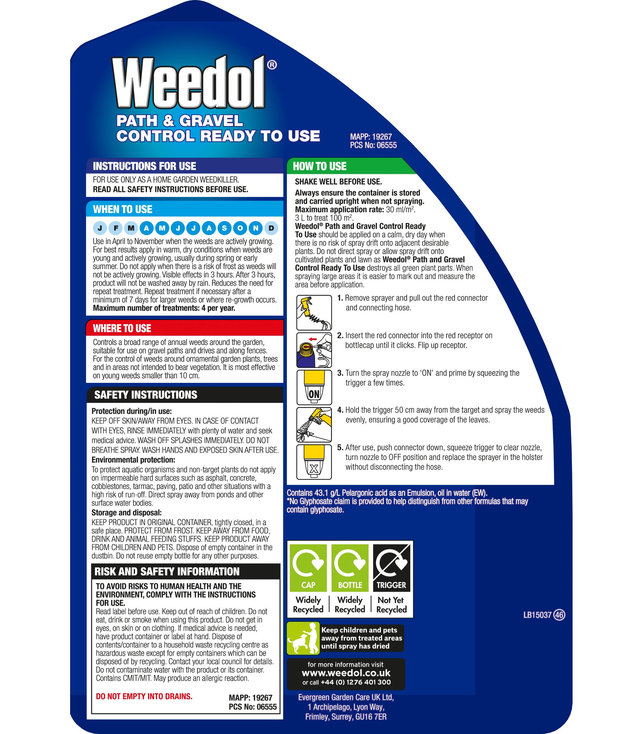 Weedol Path & Gravel Weed killer 3L