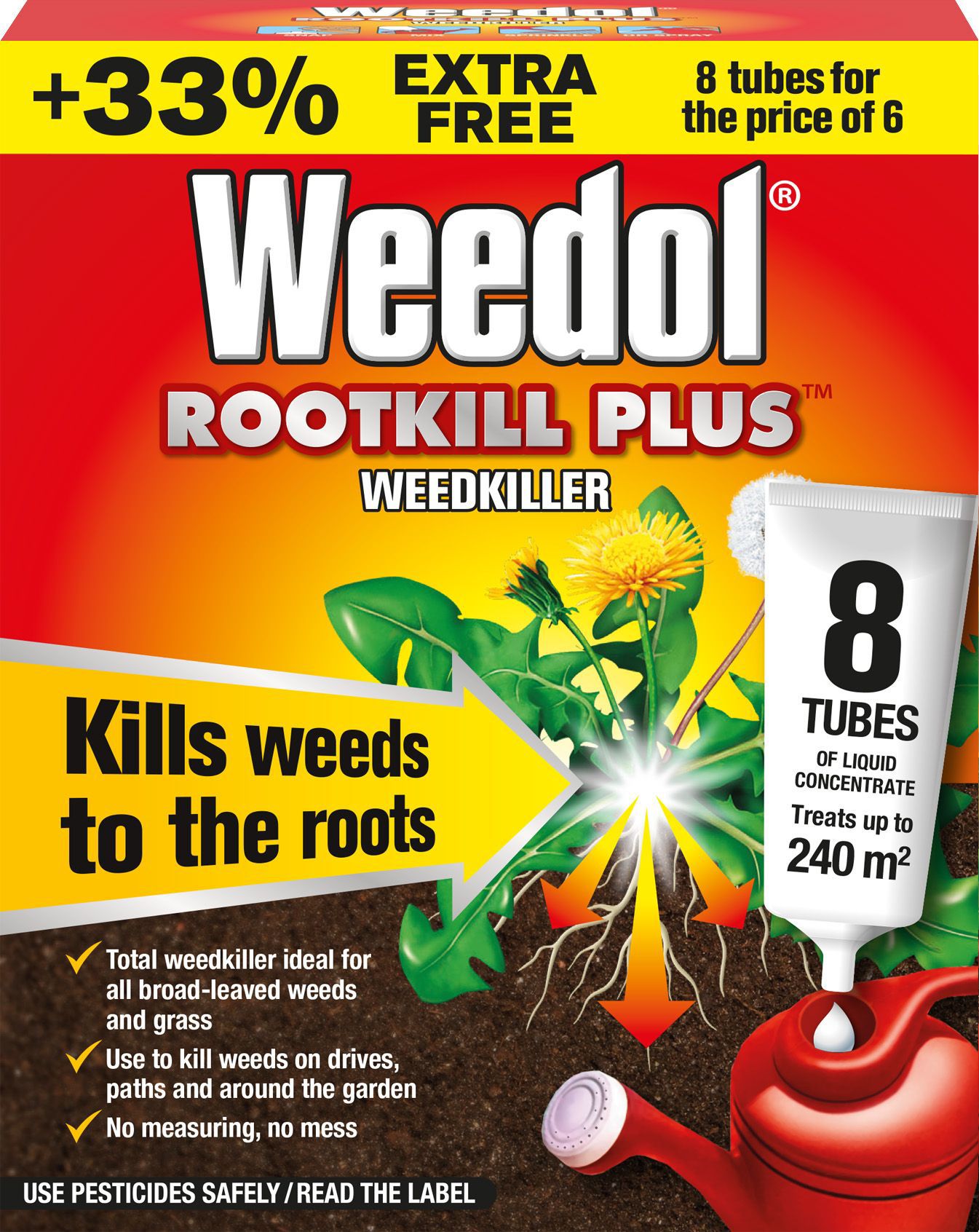 Weedol Rootkill plus Concentrate Weed killer, Pack of 8 DIY at B&Q