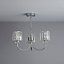 Welford Brushed Glass & metal Chrome effect 3 Lamp LED Ceiling light