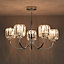 Welford Brushed Glass & metal Chrome effect 5 Lamp LED Ceiling light