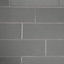 Wellington Grey Gloss Ceramic Tile, Pack of 33, (L)300mm (W)100mm