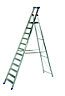 Werner 11 tread Aluminium Platform step Ladder (H)3.15m