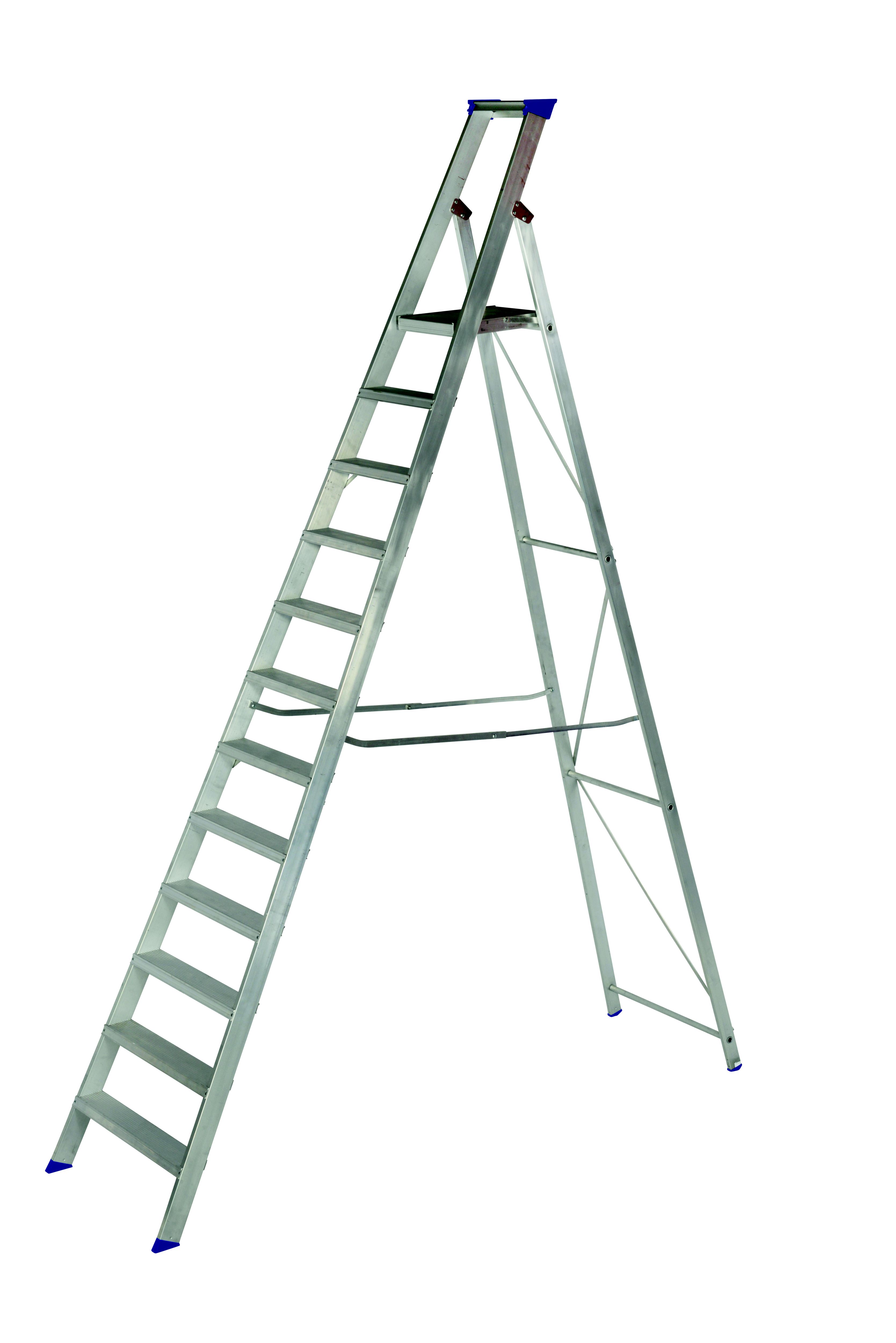 Werner 11 tread Aluminium Platform step Ladder (H)3.15m