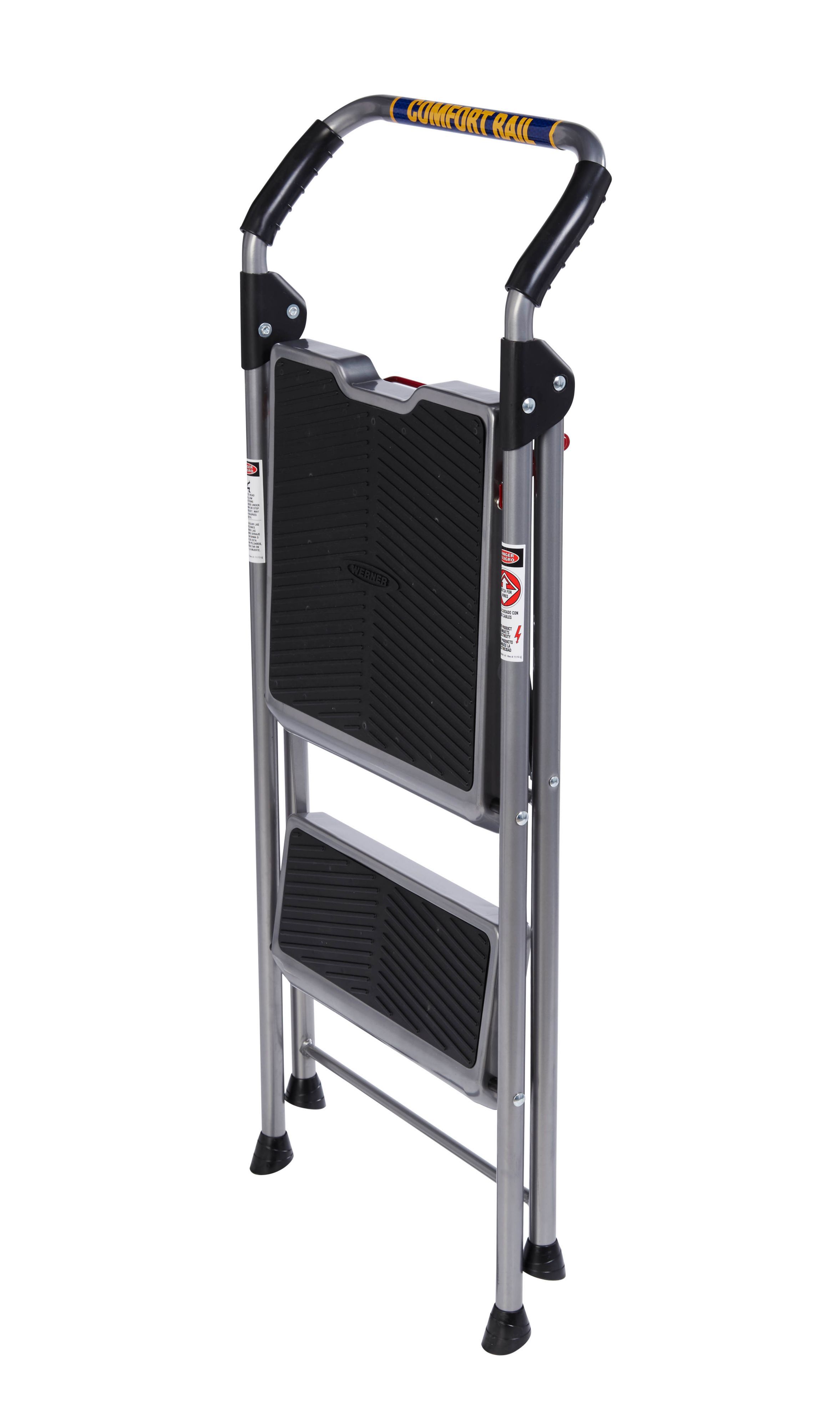 Werner 2 tread Steel Foldable Step stool (H)0.9m - 3