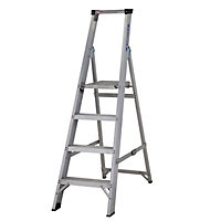 Werner 4 tread Aluminium Platform step Ladder (H)1.58m
