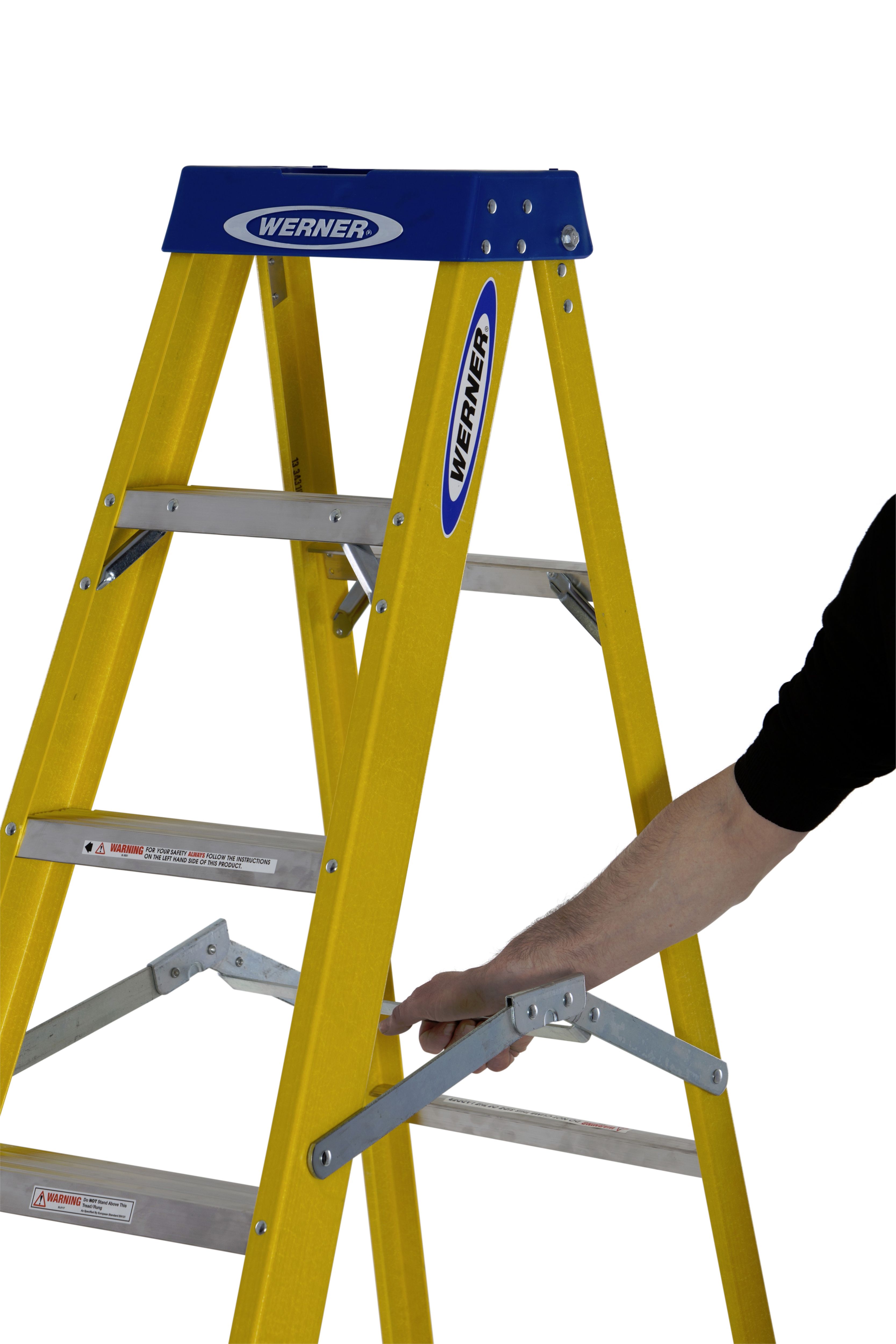 Werner Fibreglass Platform Step Ladder 6 Tread SWH 3.15m - 3
