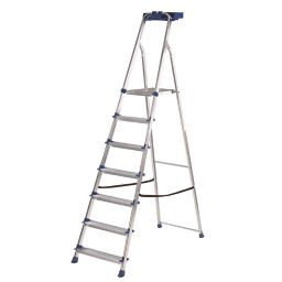 Werner 7 tread Aluminium & steel Platform step Ladder (H)2.12m