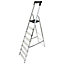 Werner 8 tread Aluminium & steel Platform step Ladder (H)2.36m