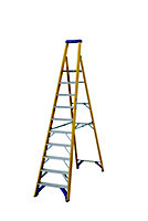 Werner 9 tread Aluminium & fibreglass Platform step Ladder (H)2.94m