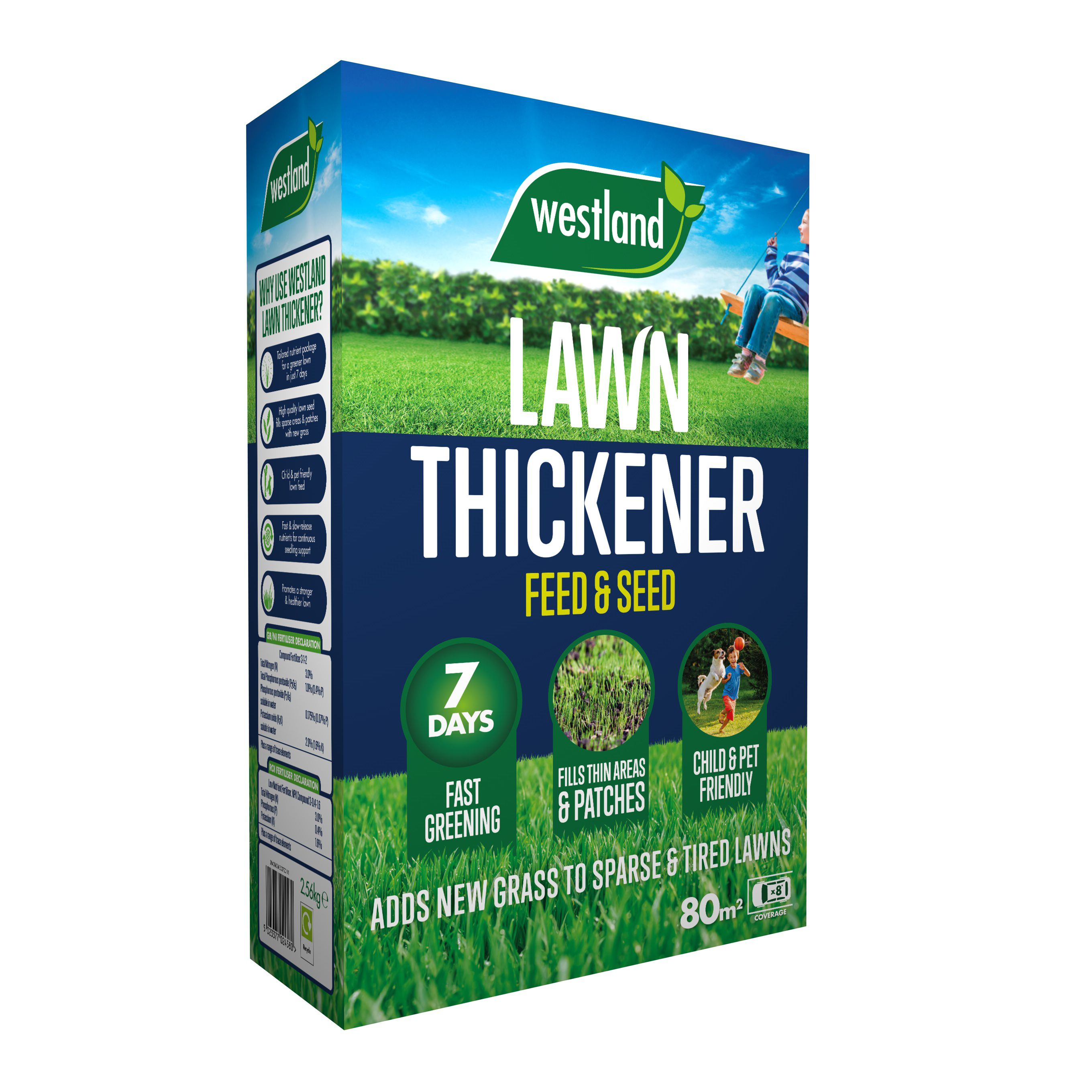 Westland Lawn Care Lawn feed Granules Organo-mineral fertiliser with lawn seed 80m² 2.56kg