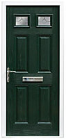 Westminster Decorative leaded Green GRP External Front door & frame, (H)2055mm (W)920mm