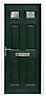 Westminster Decorative leaded Green GRP External Front door & frame, (H)2055mm (W)920mm
