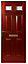 Westminster Decorative leaded Red GRP External Front door & frame, (H)2055mm (W)920mm