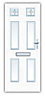 Westminster Decorative leaded White GRP External Front door & frame, (H)2055mm (W)920mm