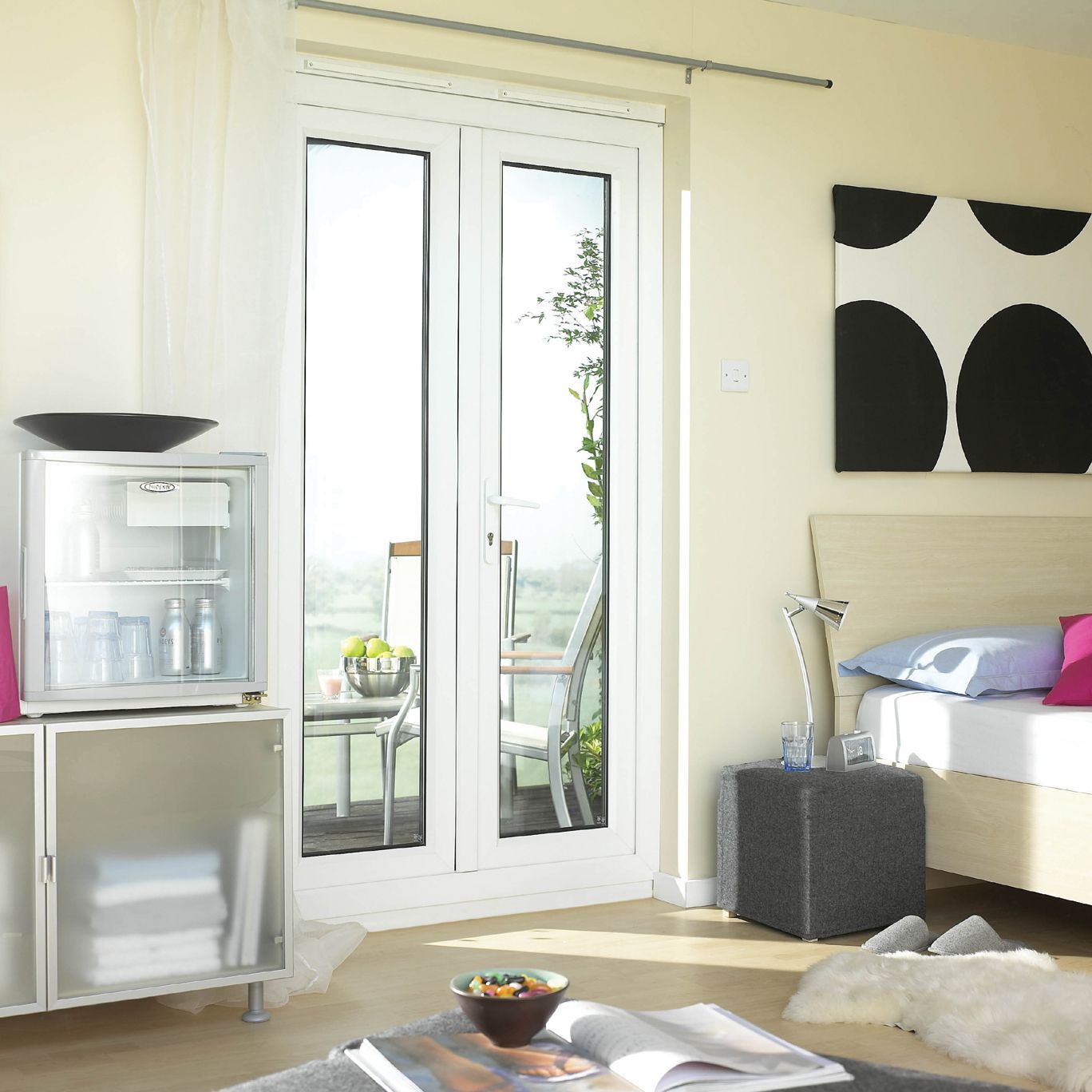 Weston 1 Lite Glazed White uPVC Patio Door set with 2 panes, (H)2055mm (W)1190mm External