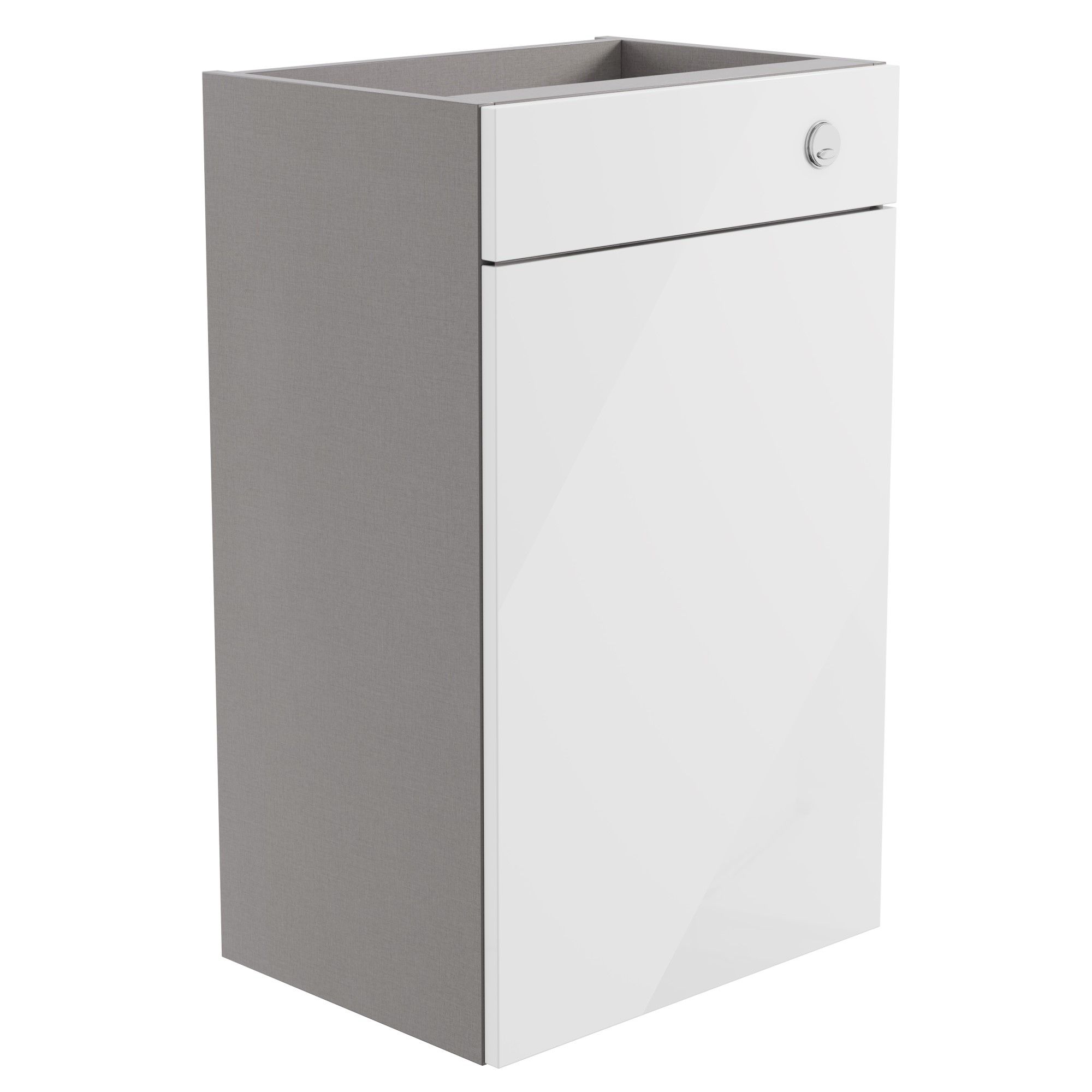 Westport Gloss White Contemporary Freestanding Toilet cabinet (H)820mm x (W)495mm