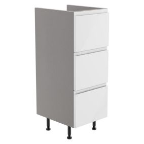 Westport Gloss White Modern Freestanding 3 drawer Base unit (W)295mm (H)820mm
