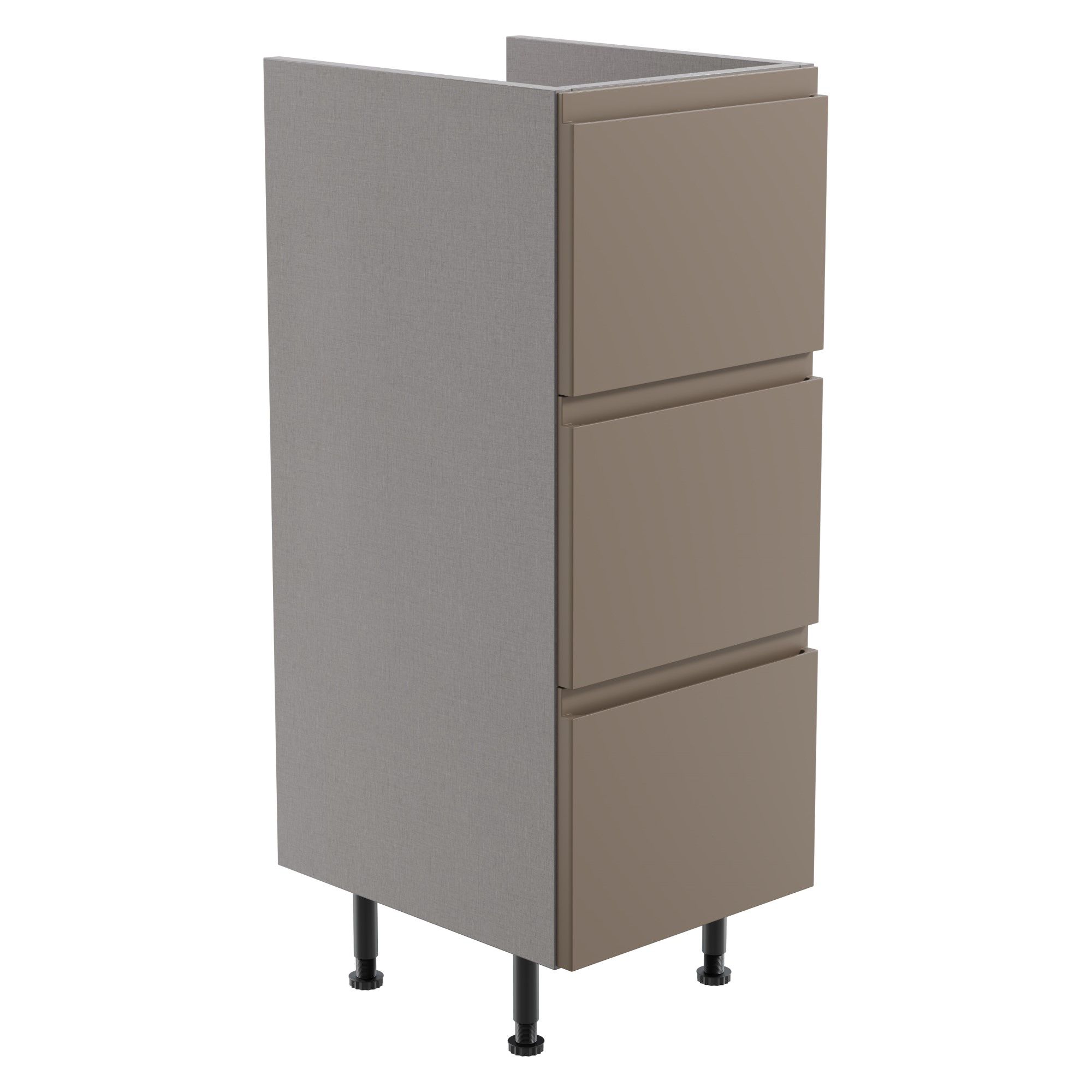 Westport Matt Stone grey Modern Freestanding 3 drawer Base unit (W)295mm (H)820mm