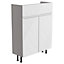Westport Slim Gloss White Modern Double Freestanding Bathroom Vanity Cabinet (W)595mm (H)820mm