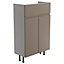 Westport Slim Matt Stone grey Modern Double Freestanding Bathroom Vanity Cabinet (W)495mm (H)820mm