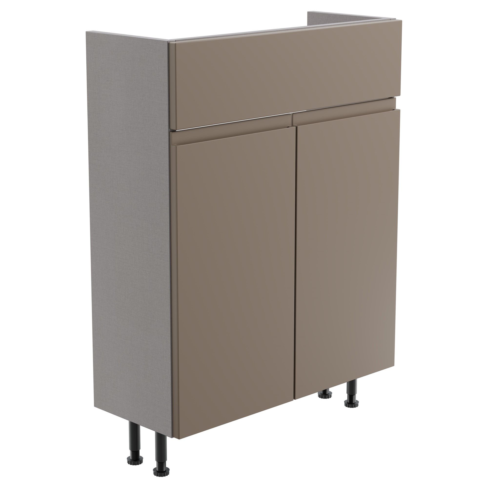 Westport Slim Slimline Matt Stone grey Double Freestanding Bathroom Vanity unit (H) 820mm (W) 595mm